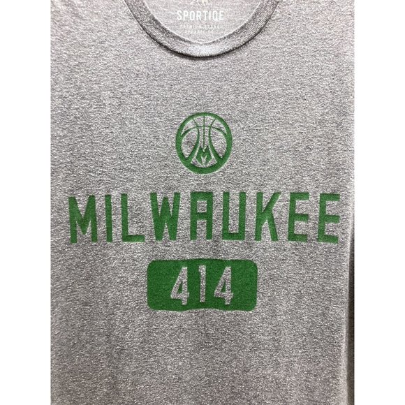 Milwaukee Bucks 414 Area Code T-Shirt by Sportiqe Medium - Picture 3 of 5